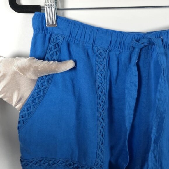 NWT JOIE 100% LINEN Wide Leg Elastic‎ Waist Drawstring Embroidered Pants MEDIUM - Picture 8 of 12